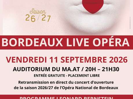 Bordeaux Live Opera : retransmission en direct depuis le Grand Théâtre de Bordeaux
