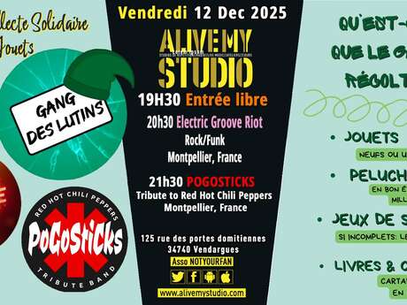 ELECTRIC GROOVE RIOT ET POGOSTICKS - COLLECTE SOLIDAIRE DE JOUETS