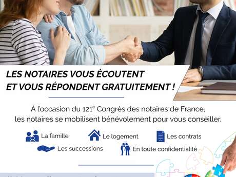 CONSULTATIONS GRATUITES AVEC LES NOTAIRES