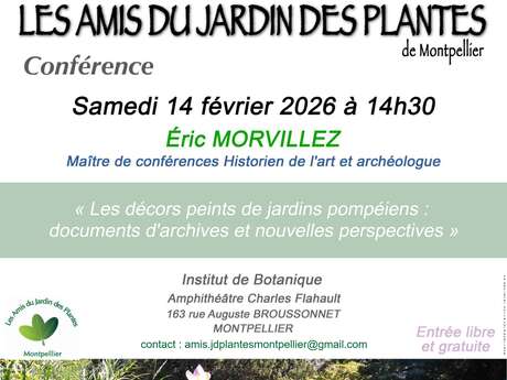 CONFÉRENCE « LES DÉCORS PEINTS DE JARDINS POMPÉIENS : DOCUMENTS D'ARCHIVES ET NOUVELLES PERSPECTIVES"