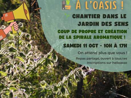 CHANTIER PARTICIPATIF À L’OASIS : COUP DE PROPRE & SPIRALE AROMATIQUE