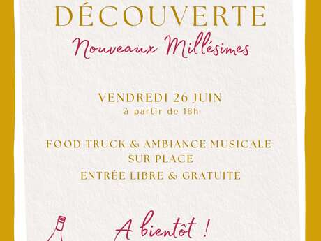 SOIRÉE DÉCOUVERTE – NOUVEAUX MILLÉSIMES