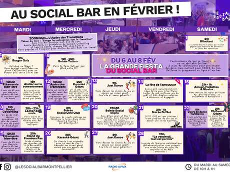 PROGRAMME FÉVRIER SOCIAL BAR