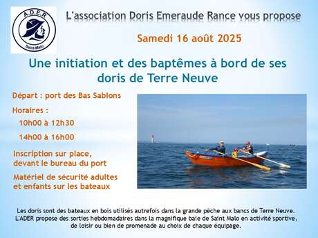 Initiation à l'aviron sur des doris
