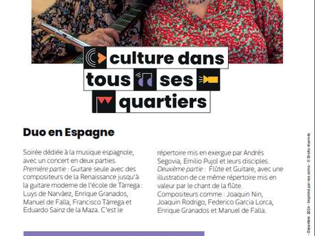 La culture dans tous ses quartiers - Duo en Espagne