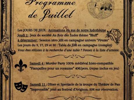 Programme de juillet à l'Elixir