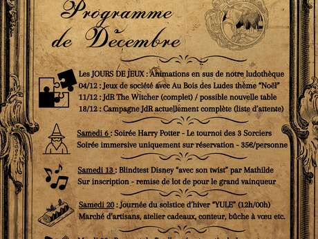 Programme de décembre - L'Élixir
