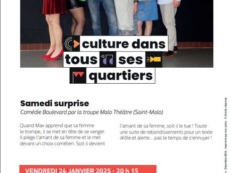 La culture dans tous ses quartiers : Samedi Surprise Le 24 janv 2025