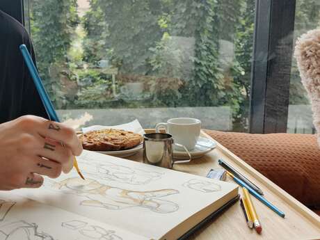 Café cookie croquis