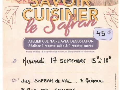 Atelier culinaire : Savoir cuisiner le safran