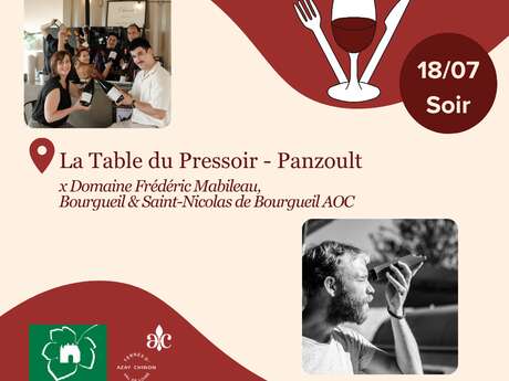 Les Vignerons passent à table à La Table du Pressoir avec le Domaine Frédéric Mabileau