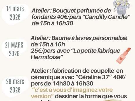 Ateliers à la boutique Côté Créateurs