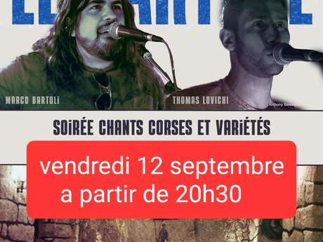 Soirée chants corses et variétés au restaurant Le Sartène