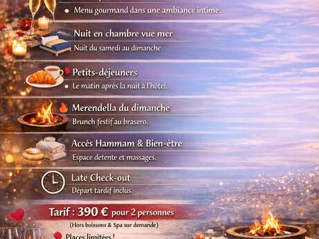 Soirée de la Saint-Valentin & Brunch Festif le lendemain à l’Hôtel Le Golfe