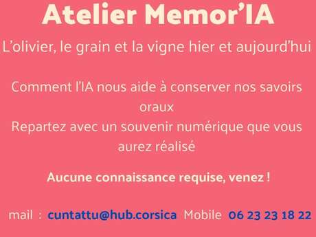 Atelier Memor’IA à Arghjusta è Muricciu