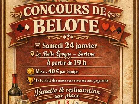 Concours de Belote à La Belle Epoque à Sartène
