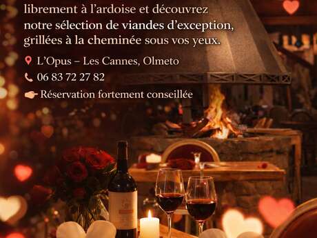 Soirée de la Saint-Valentin au restaurant L'Opus