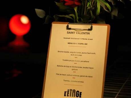 Menu Saint Valentin à l'Etage