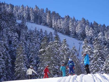 Ski and Sledge at the Begginer Area in Ascou