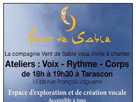 (ANNULE) Ateliers: Voix - Rythme - Corps avec la Cie Vent de Sable (ANNULE) Ateliers: Voix - Rythme - Corps avec la Cie Vent de Sable