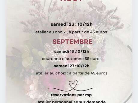Planning des ateliers ID Créations