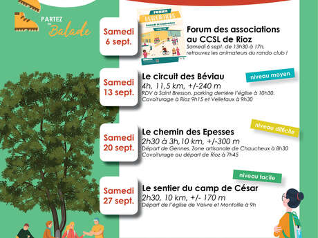 L'agenda du Rando club Pays des 7 Rivières