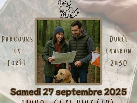 Course d'orientation avec son chien à Rioz