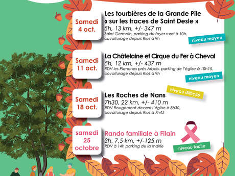 L'agenda du Rando club Pays des 7 Rivières