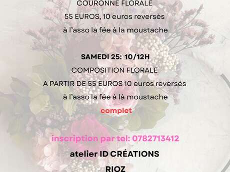 Atelier fleurs stabilisées chez ID Créations à Rioz les 11 et 25/10