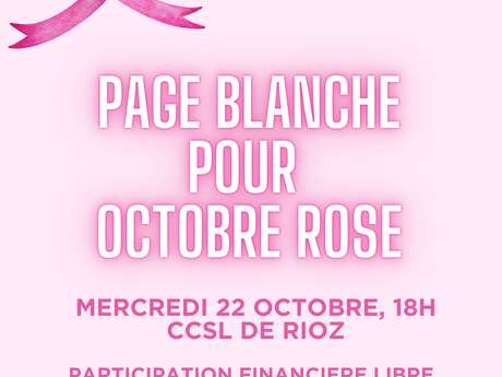 Page blanche pour octobre rose à Rioz
