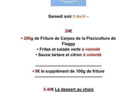 Soirée friture de carpe à l'Adresse à Rioz