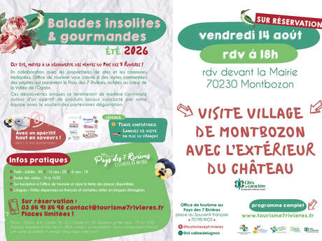 Visite du village de Montbozon avec l'extérieur du chateau