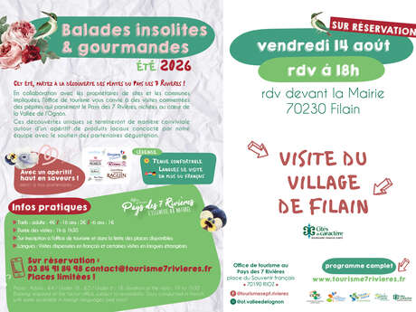 Visite du village de Filain dans le cadre des Balades Insolites & Gourmandes au Pays des 7 Rivières