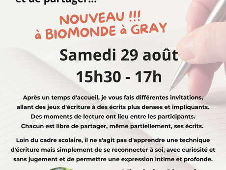 Atelier découverte de l'écriture créative
