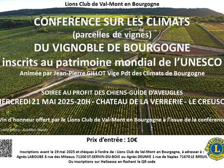 Conférence "Les climats du Vignoble de Bourgogne" suivi d'un vin d'honneur