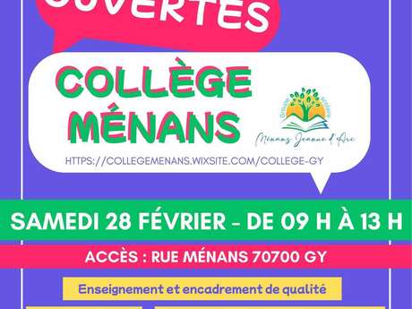 Portes ouvertes au collège Ménans