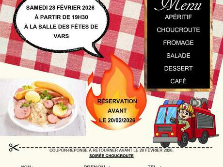 Soirée choucroute des sapeurs pompiers