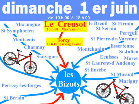 Convergence festive à vélo vers Les Bizots