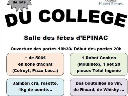 Loto du Foyer Socio-Educatif du collège d'Epinac