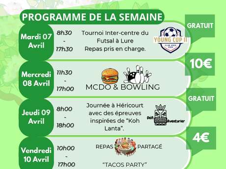 Vacances de printemps au Pôle Ados