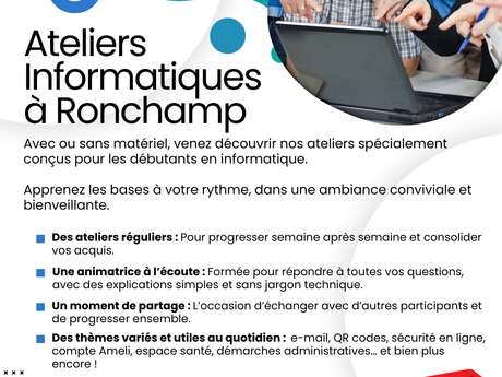 Ateliers informatiques gratuits Ateliers informatiques gratuits
