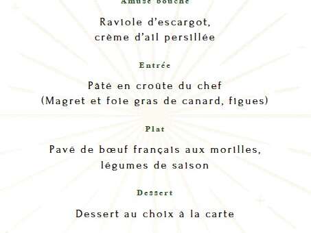 Menu de fête au Belena
