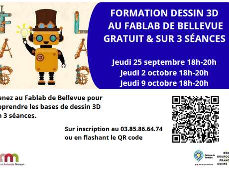 Formation au dessin 3D sur 3 séances au Fablab de Bellevue