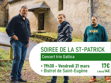Soirée Saint Patrick concert live Trio Gallica