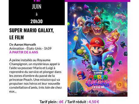 Film Super Mario Galaxy au cinéma de Gy