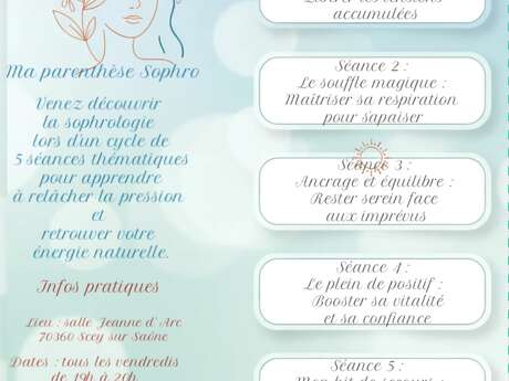 Ateliers Sophrologie : 5 séances pour souffler