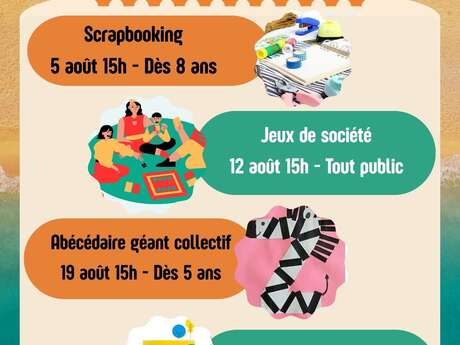 Animation médiathèque - "Ateliers de l'été août"