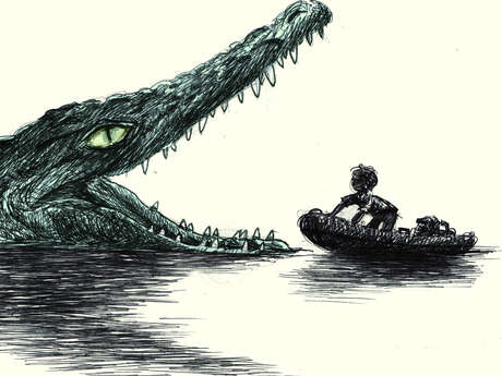 Dans la mer, il y a des crocodiles