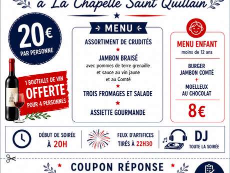 Repas et feux d'artifice La Chapelle st Quillain