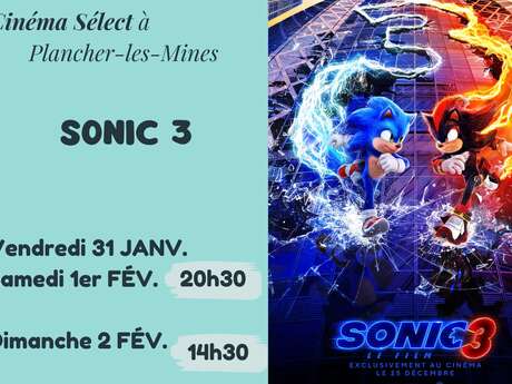 Film "SONIC 3" au Cinéma SELECT à PLANCHER-les-MINES